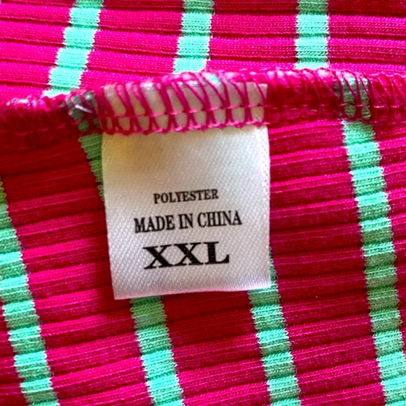 LOVINPET LARGE🐶DOG🐶 PAJAMAS PINK RED & GREEN STRIPES FULL BODY COVERAGE🌟NWT🌟 - Picture 11 of 14